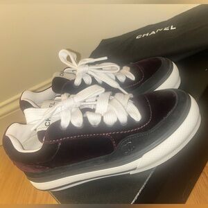 Chanel sneakers (Burgundy Velvet) size 36.5